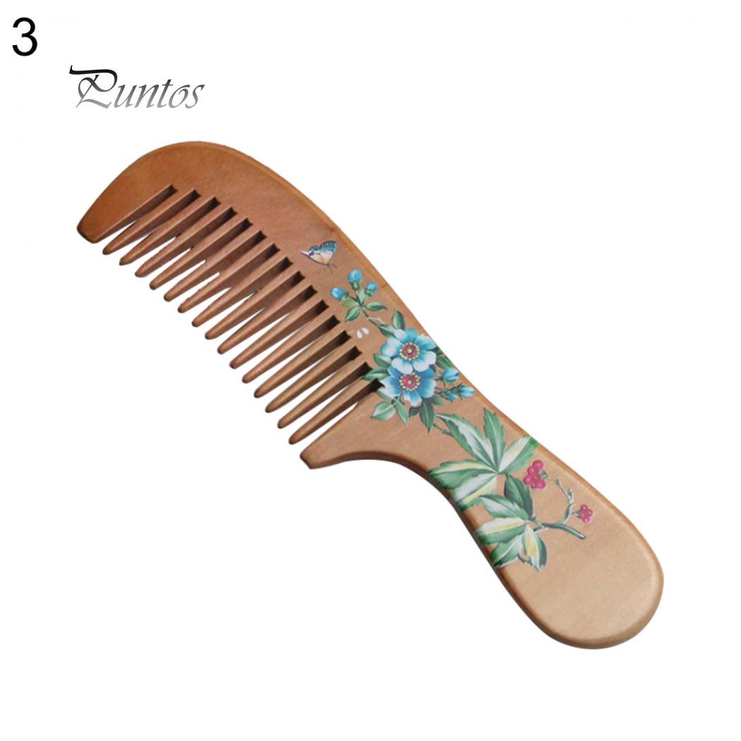 

Намальована квітка Персикове дерево Здоровий масаж шкіри голови Антистатичний гребінець Інструмент для догляду за волоссям 3#