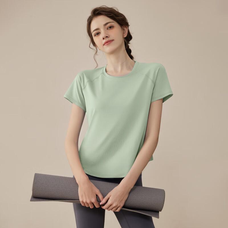 OEING Women's Quick-Dry Yoga Pilates Short Sleeve Top