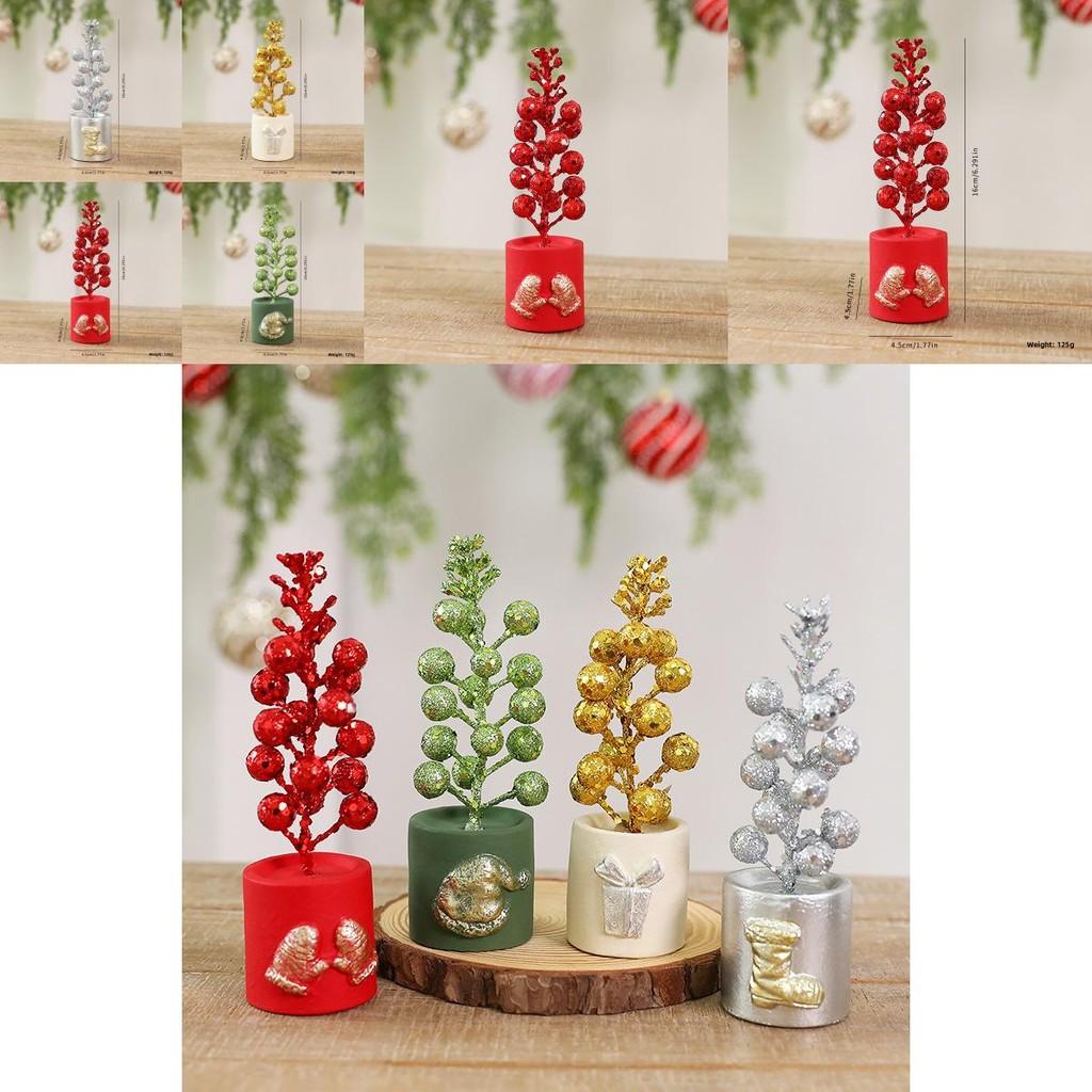 Christmas Fruit Potted Ornament With Classic Style For Indoor Desktop Scene Decoration
