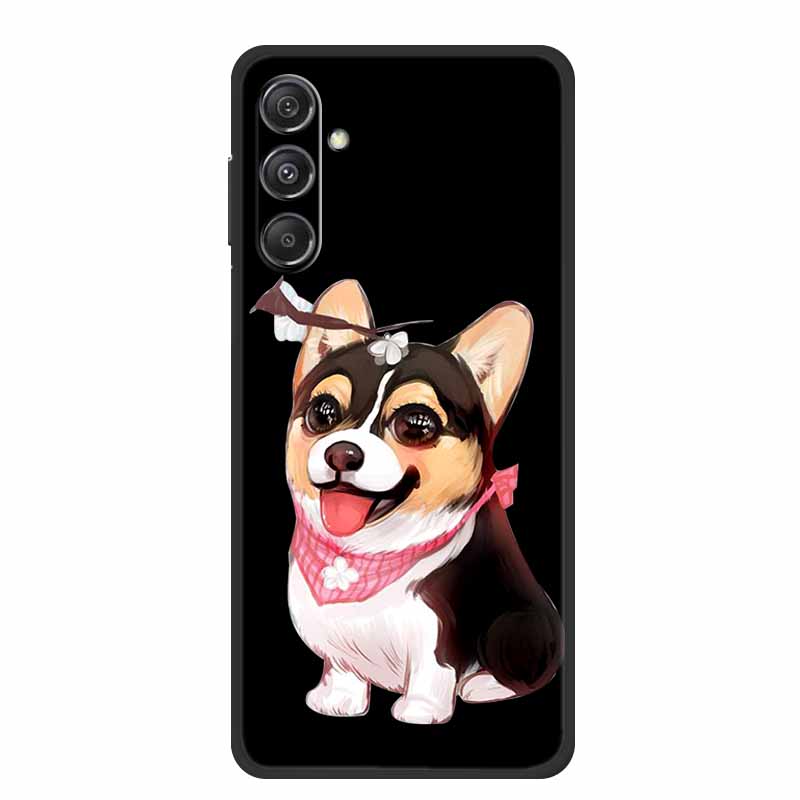 For Samsung Galaxy M36 A17 5G Case Flower Black Silicone Soft Back Cover For Samsung Galaxy S25 FE Plus Phone Case Coque Cartoon