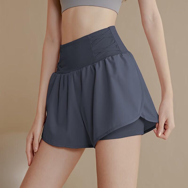 Women s Faux Two-Piece Sports Shorts
