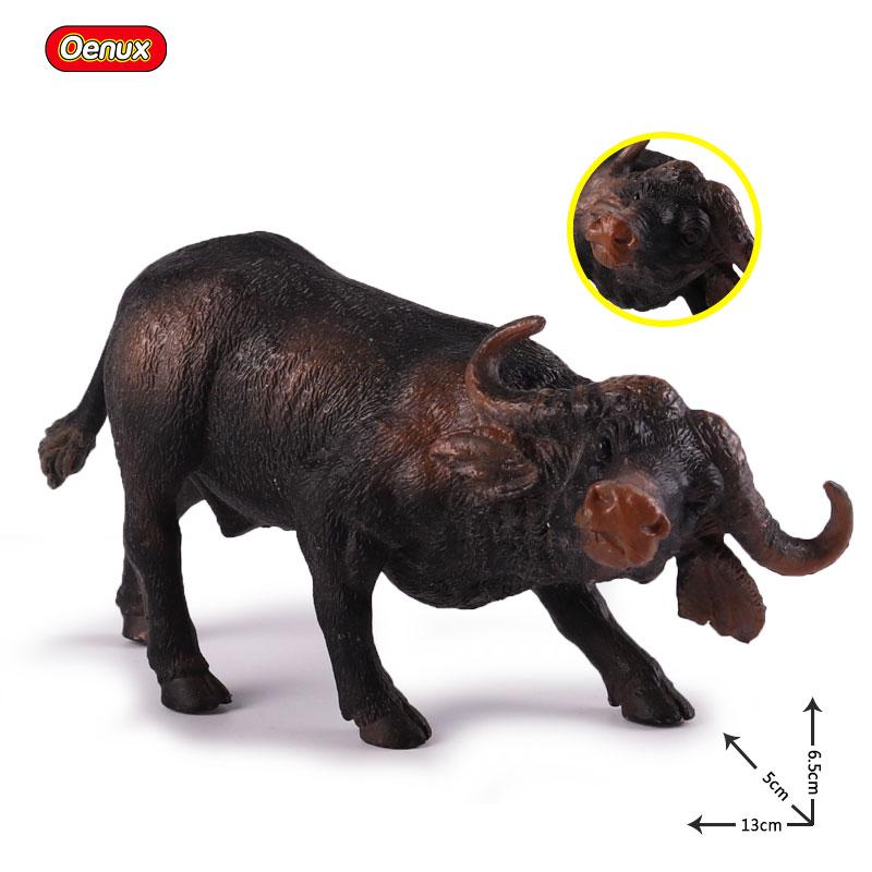 Oenux Simulation Cute Farm Animals Milk Cow Cattle Calf Angus Bull OX Buffalo Model Action Figures Educational Cute Toy Kid Gift