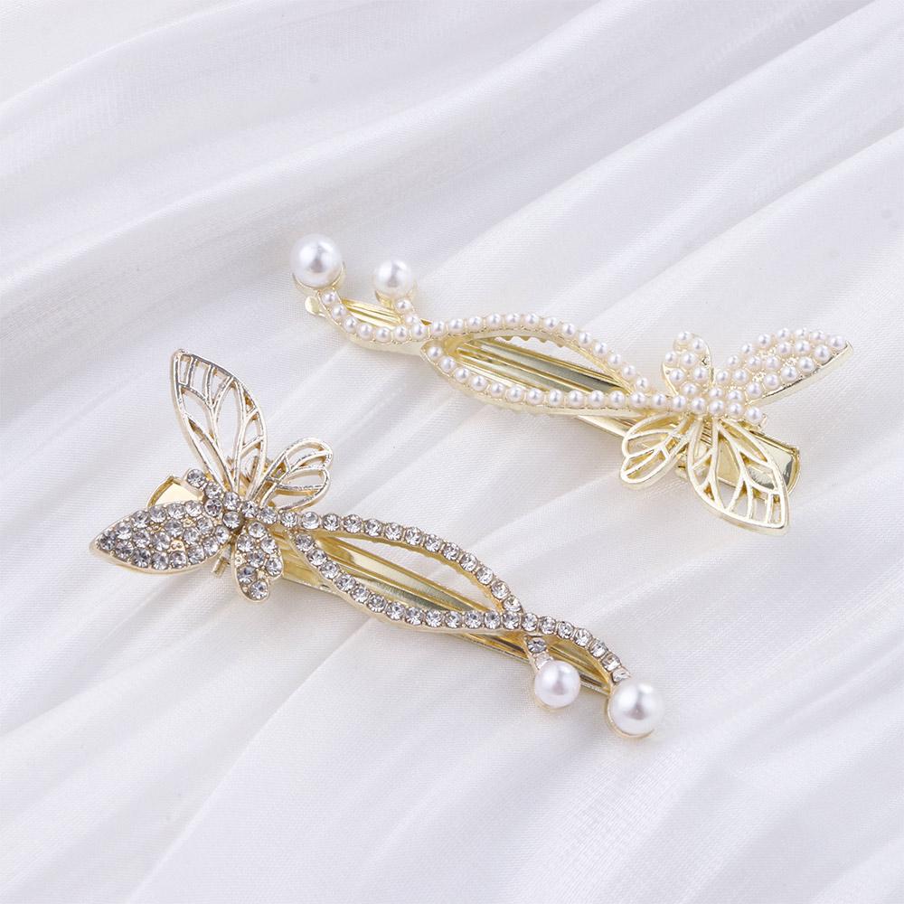 Temperament Pearl Zinc Zinc Alloy Rhinestone Women Hair Accessories Hair Clip Korean Style Duckbill Clip