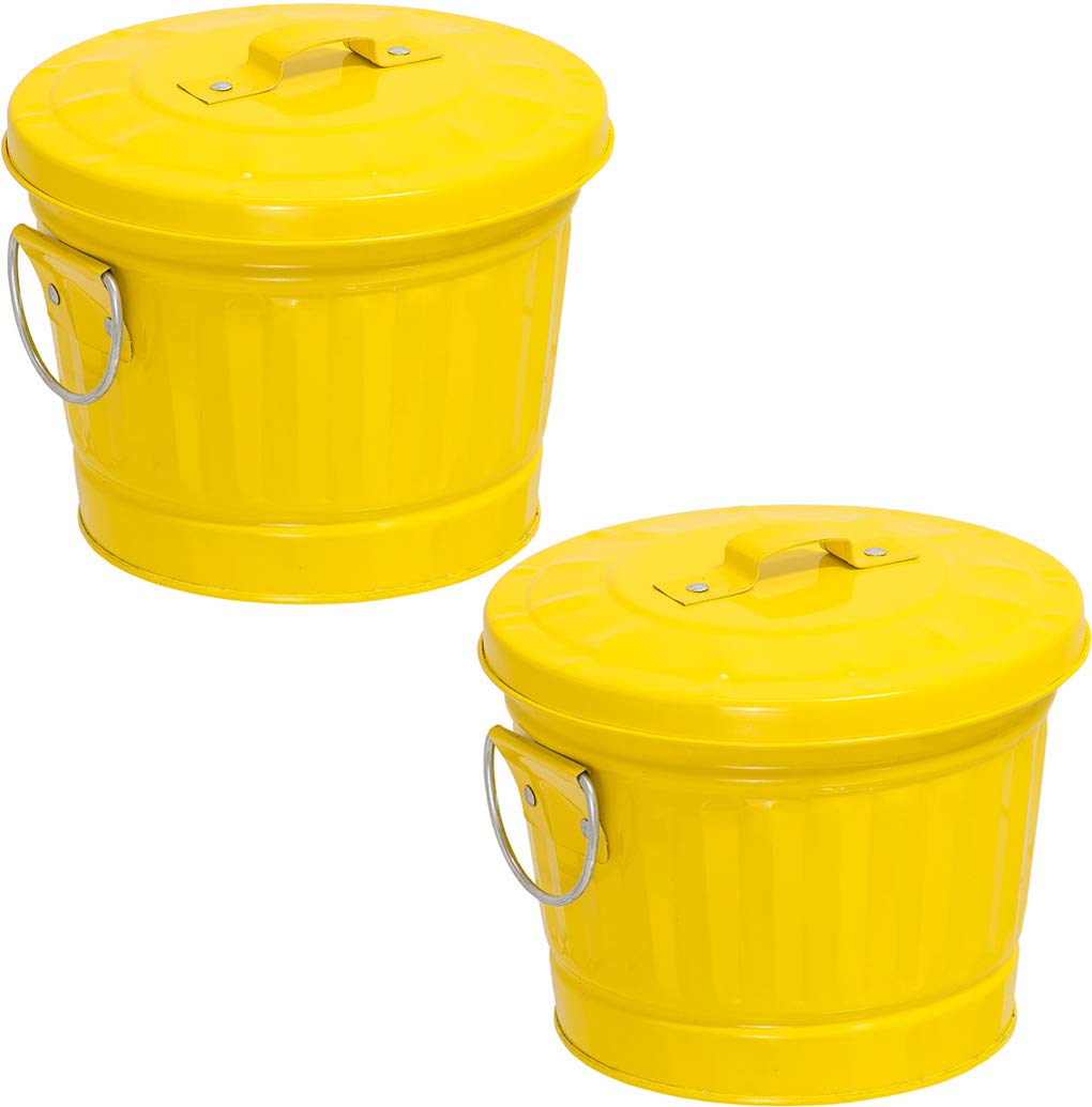 

Настольное ведро для мусора-пепельница Maruka [Набор из 2 шт. / Диаметр 140 мм x Высота 115 мм / Желтый] Сделано в Японии