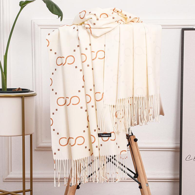 Cotton Scarf Women's Winter Imitation Cashmere Scarf Women's Shawl Double Sided New Wool Scarf