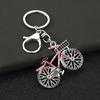 Keychain Pendant Sparkling Rhinestones Bicycle Design Zinc Alloy Key Chain with Lobster Clasp Electroplated Key Holder Backpack Car Accessory