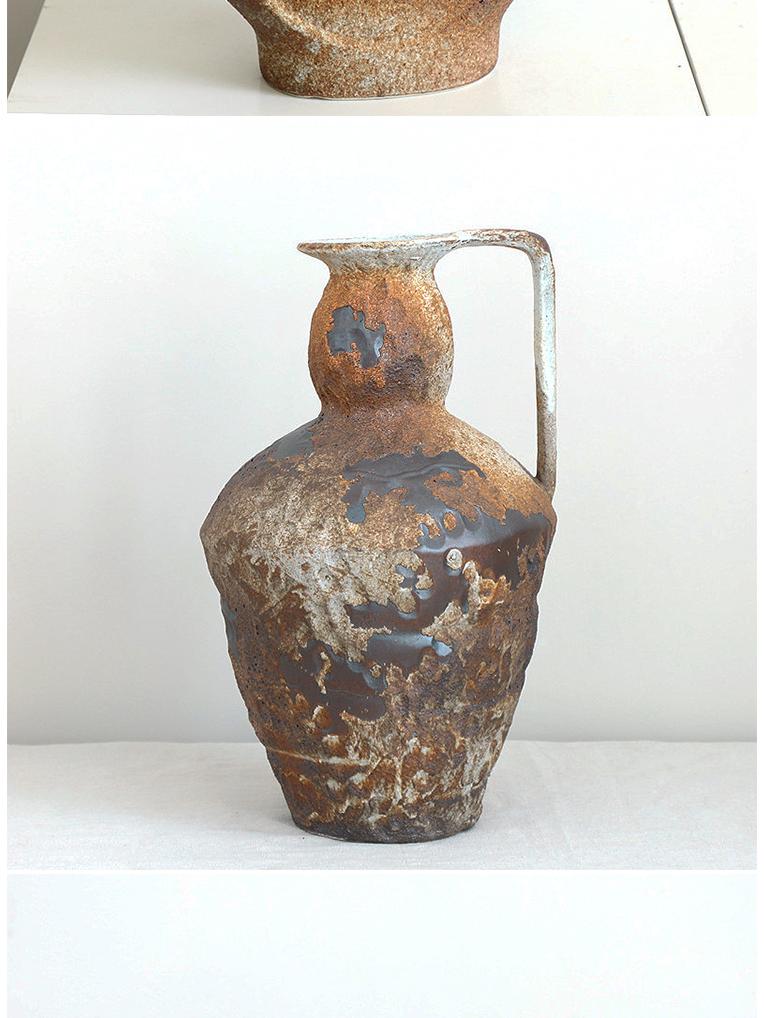 Retro Wabi-Sabi Zen Pottery Vase for Home and Hotel Decor