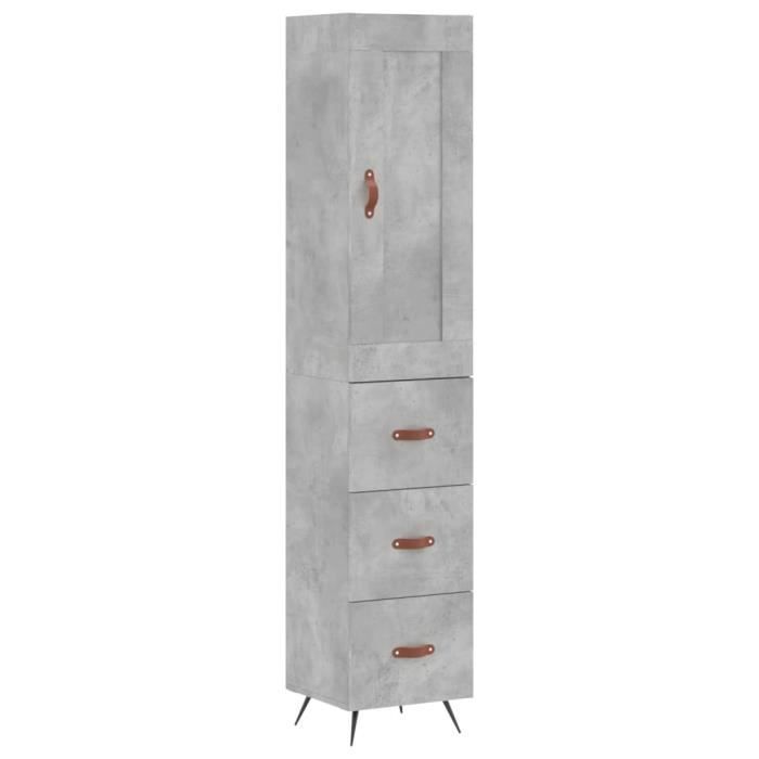 VidaXL Highboard Concrete Grey 34.5x34x180 Cm Engineered Wood 3200173
