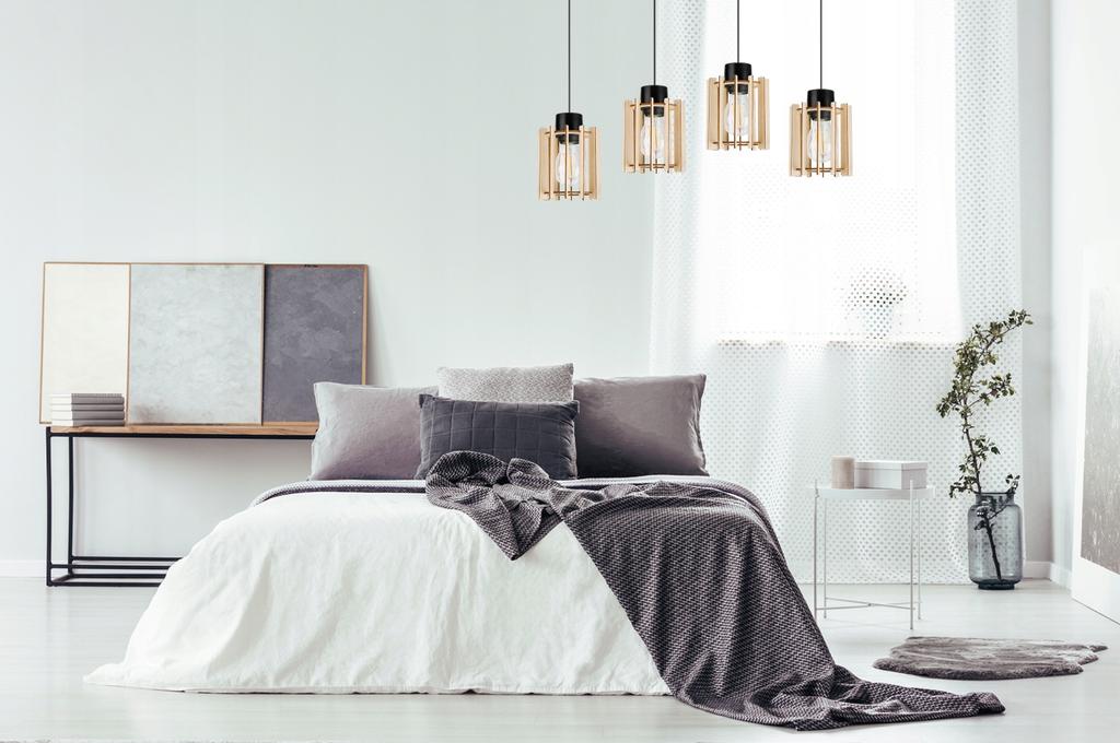 Hanging Lamp, Ceiling Chandelier, Wooden, Led Lampshade