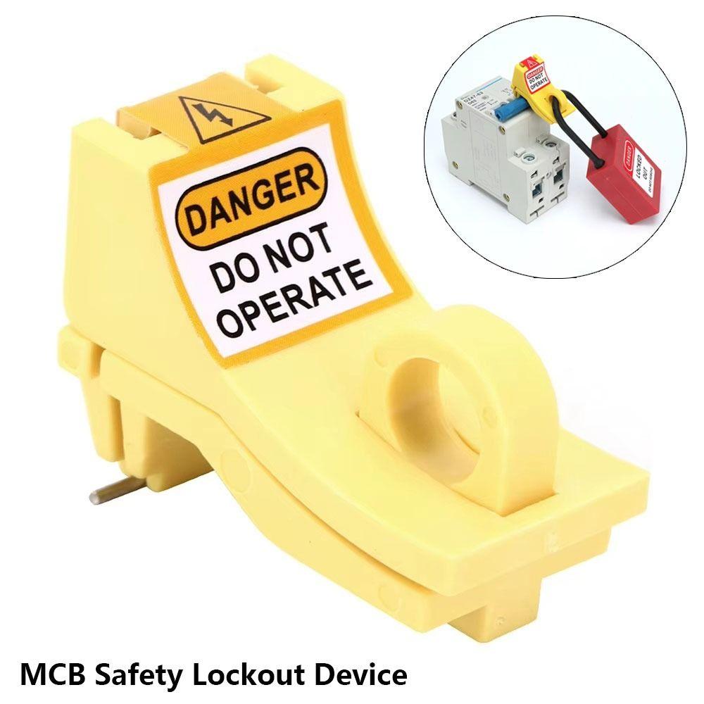 1Pcs Nylon Circuit Breaker Lockout Device Outward Pin Yellow Miniature Circuit Breaker Safety Lockout Compact Mechanical Design