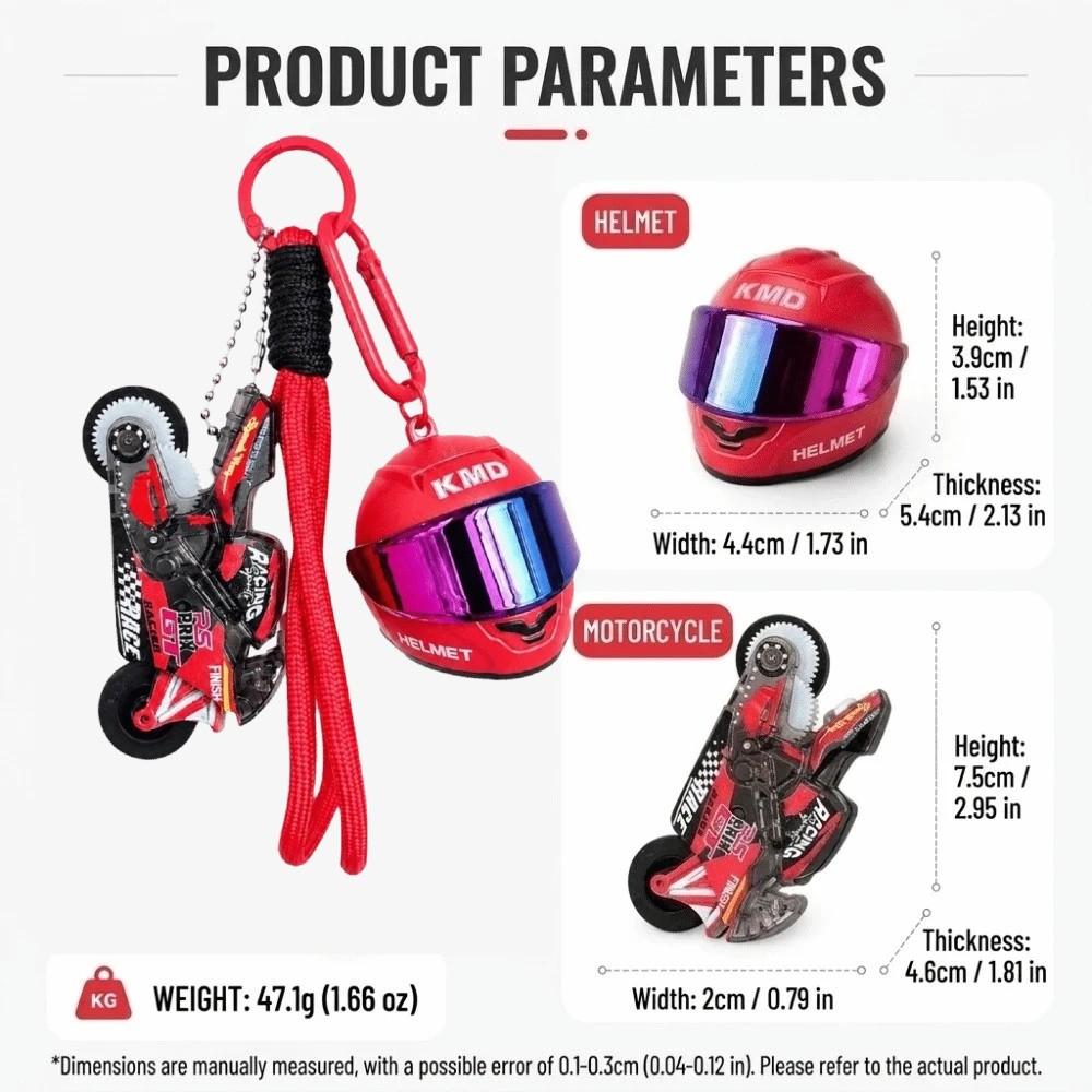 Braided Lanyard Mini Key Pendant Zinc Zinc Alloy Racing Keychain Motorcycle Helmet Keychain  Gift For Men