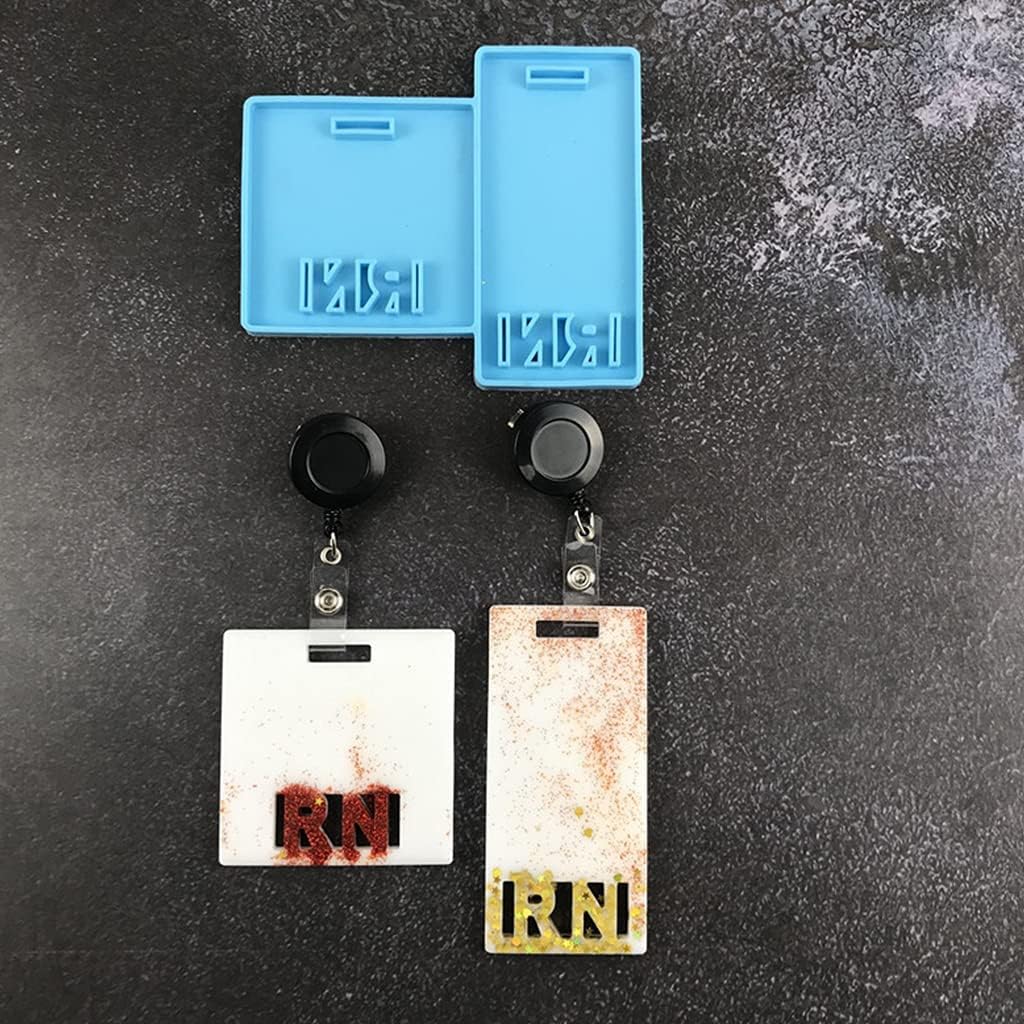 LPN Resin Mold for Keychain Badge Reel RN Nurse Name Tag Silicone Epoxy Mould Vertical Buddies Mold, 20211007052