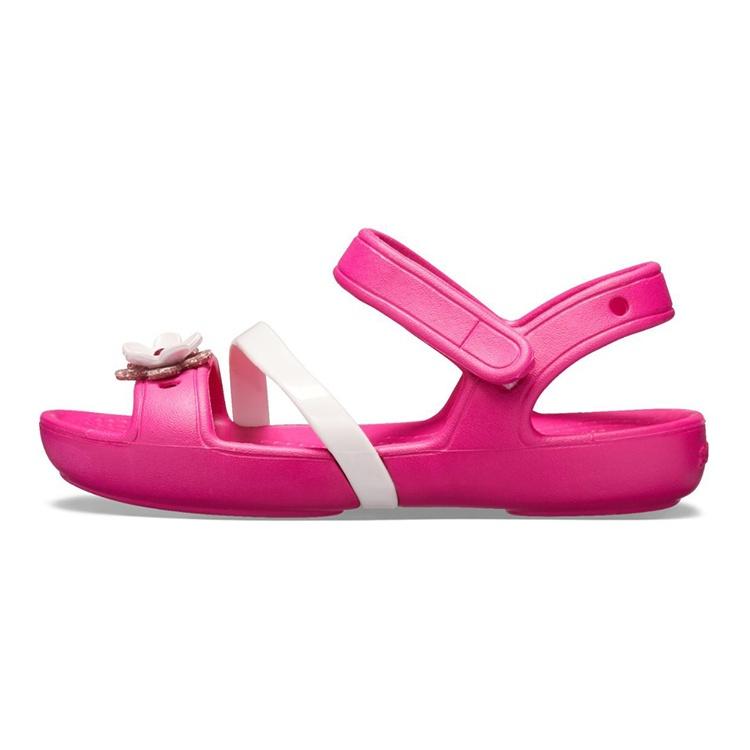 (GS) Crocs Lina Flower Charm Round Toe Sandals Pink Kids 205530-6X0 EU 23-24