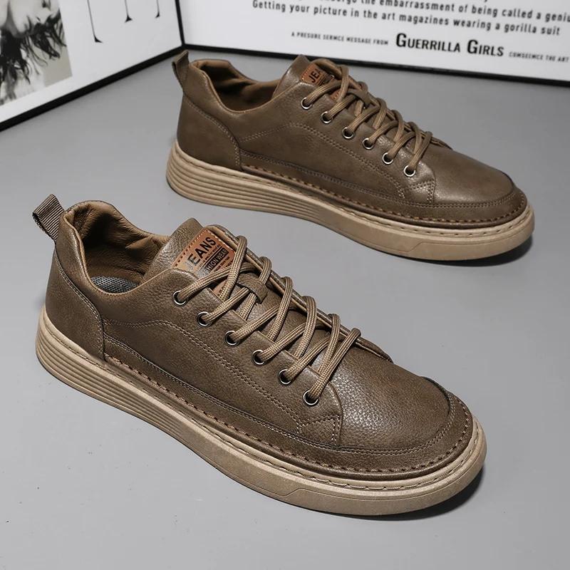 Fashion 2024 New Cheap Loafers For Men Shoes Casual Vulcanized Sneakers Trend Korean Men Shoes Leather Slip On Men Boats Shoes Moccasins