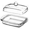 KADAX Butter Dish Butter Keeper with Lid for Butter Glass Container 16 Cm Classic