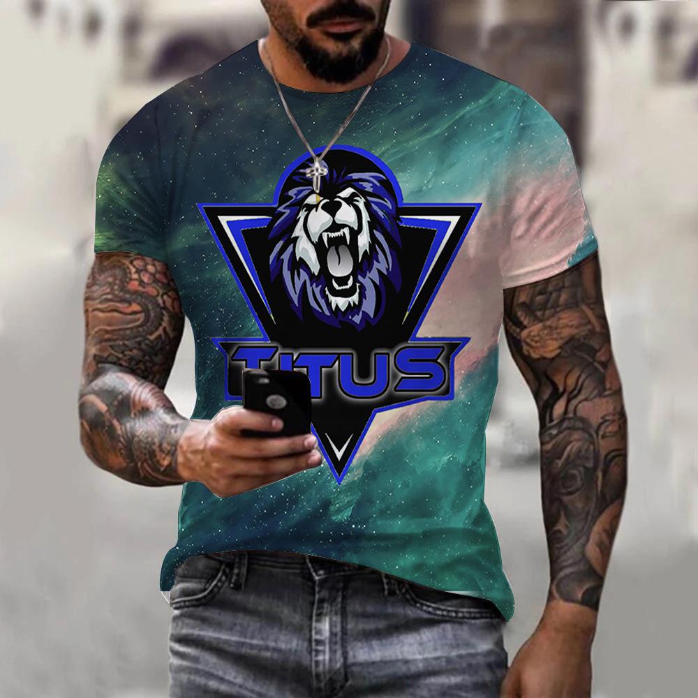 New 3D T-shirt Loose Men's and Women's Short Sleeved Animal Print Plus Size T-shirt Short Sleeved Top