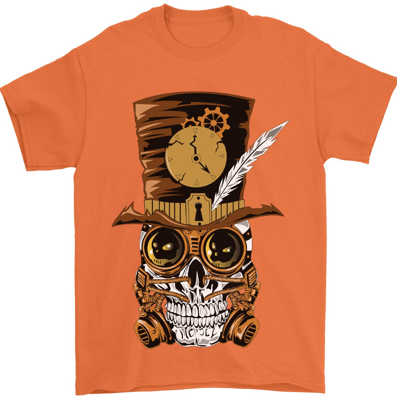 Steampunk Skull Mens T-Shirt 100% Cotton S