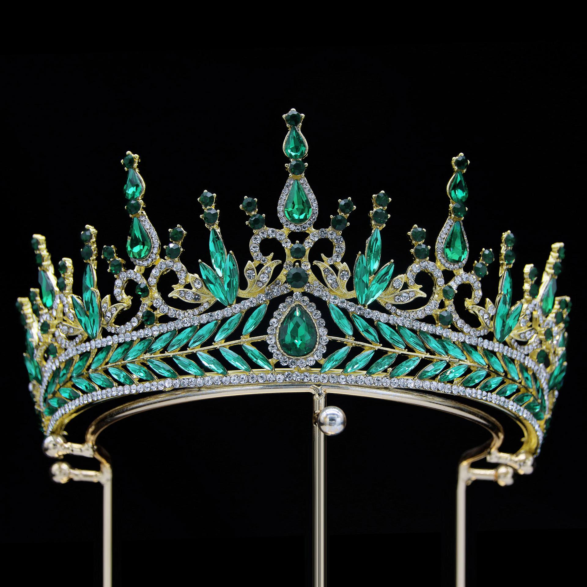 

Свадебная корона тиара европейский и американский ретро многоцветный кристалл сплав гальваническое покрытие свадебные аксессуары для волос