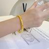 European Stainless Steel Open Cuff Bracelet for Women, Hammer Texture or Thorn Pattern Design, Light Luxury Style.