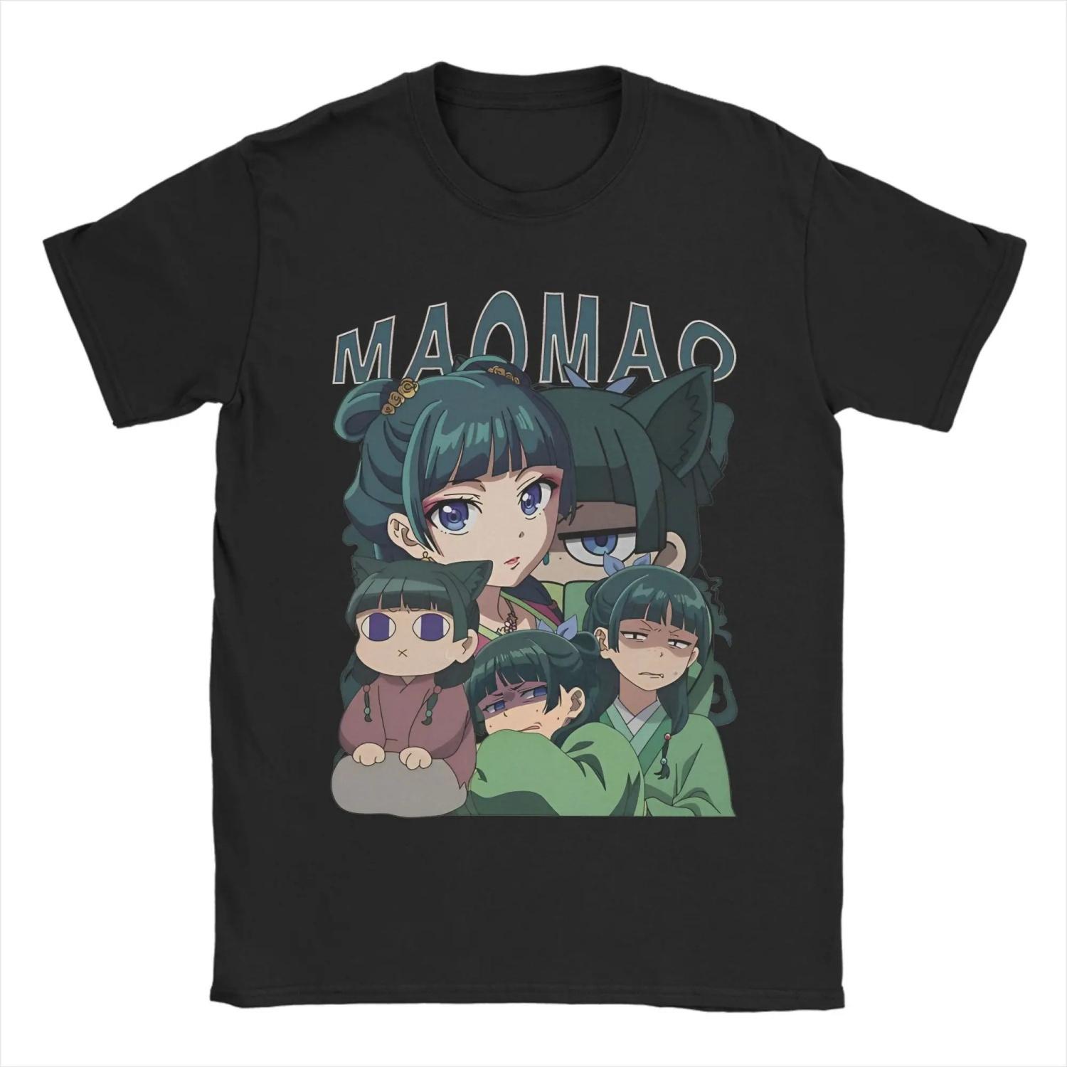 

Maomao Anime T Shirts s 100% Cotton Humorous T-Shirts Crewneck The Apothecary Diaries Tees Short Sleeve Tops Gift Idea S чёрный