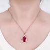 Color Gold Inlaid Redstone Pendant Necklace Foreign Exquisite Purple Gold Plated Rose Gold Necklace