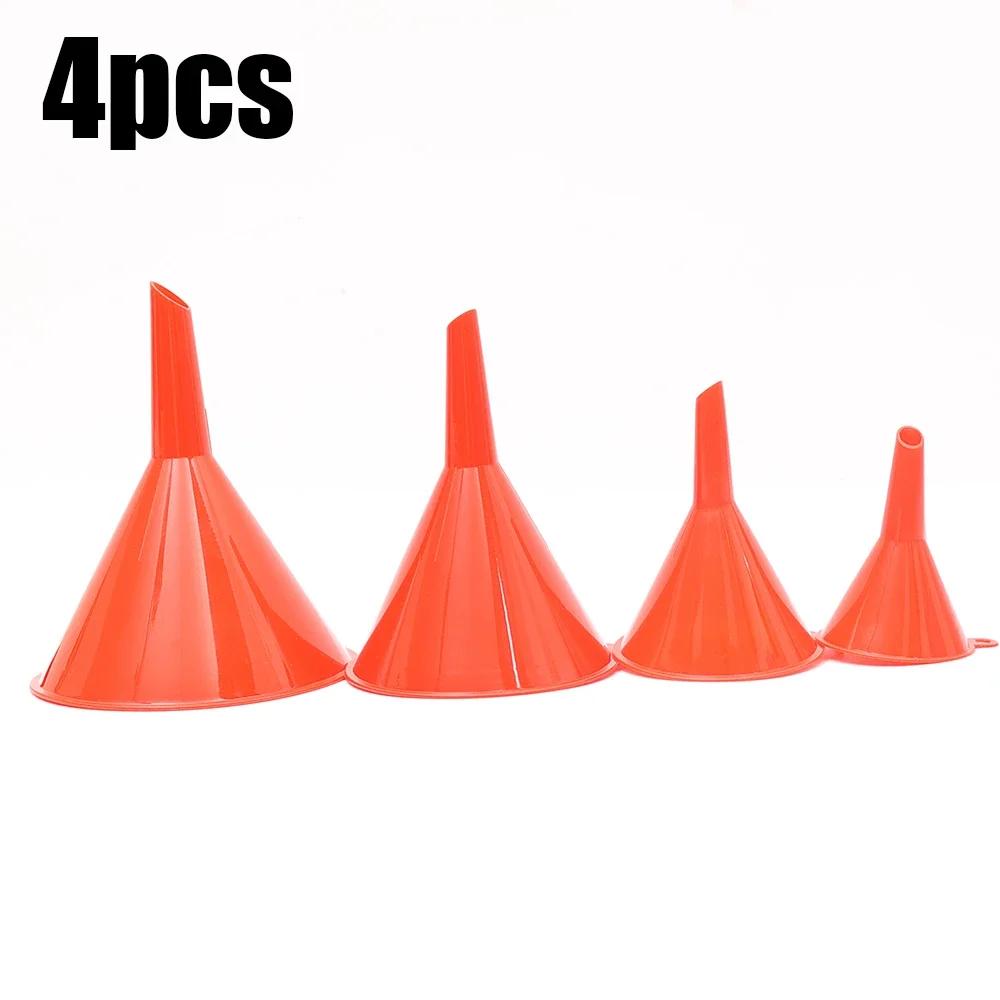 4pcs Car Plastic Funnels Refueling Car Long Stem Funnel Gasoline Oil Fuel Filling Tool Car for Motorcycle Farm Machine Funnel