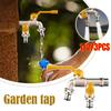 Thickened Brass Double Outlet Faucet, Full Copper Outdoor Freeze Proof Large Flow Tap for Garden Watering, Washing Machine Use