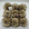 Artificial Fur Pom-Pom Hat with Faux Raccoon, Fox, and Rabbit Pom-Poms