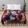 Retro Glam Rock Fashion Style Throw Blanket