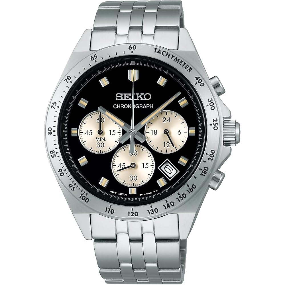 

Seiko Selection SBTR047 S Series Men s Watch Quartz Stopwatch Function Date Calendar Neo Vintage Design Black Dial Stainless Steel