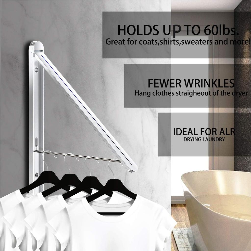Clothes Drying Rack,Wall Mounted Clothes Hanging Rack,Retractable Folding Hanger,Laundry Room Organization,Drying Racks for