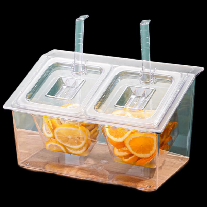 Plastic 1/6 Gastronorm Open Lid Condiment Boxes (2-Pack)
