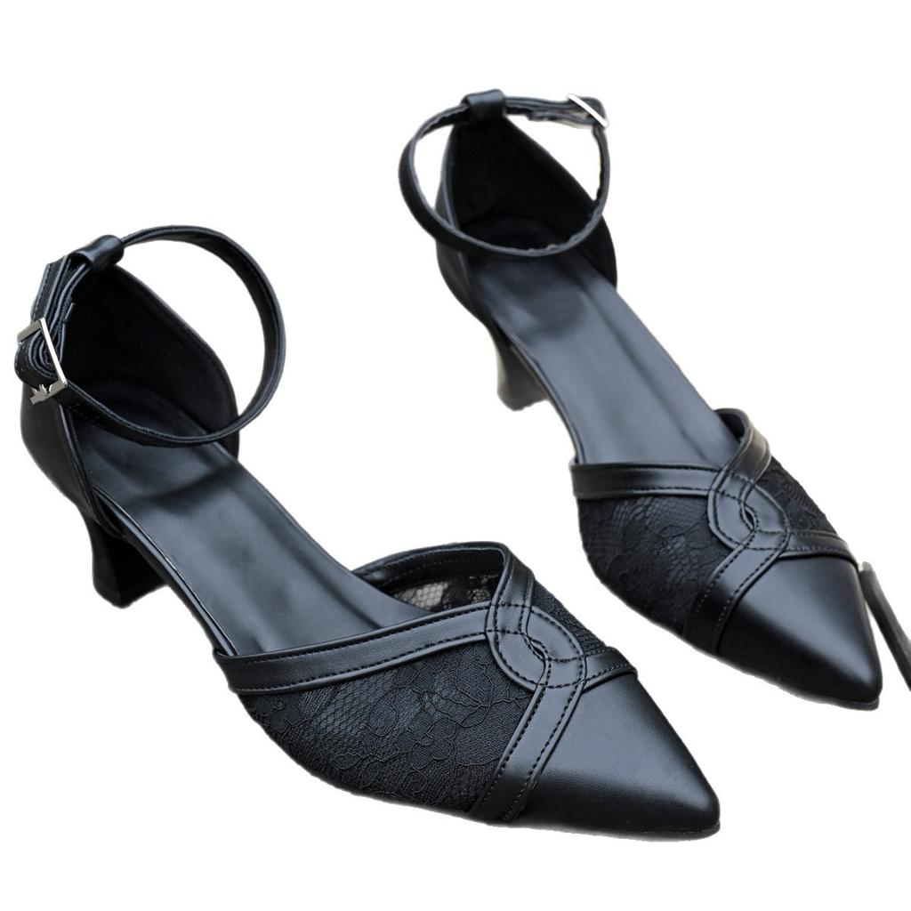 Fashion Women Sandals Outdoor New Pointed Shallow Mouth Thick Heel High Heels Shoes Women Platform Anti-slip Elegant Hollow Sandals