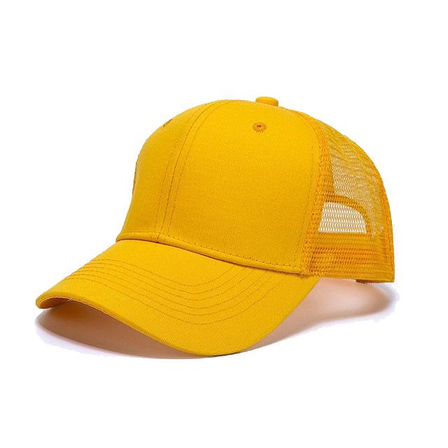 Custom Logo Two Tone Mesh Trucker Cap 5 Panel Adjustable Breathable Sun Protection Outdoor Sports Baseball Sun Hat