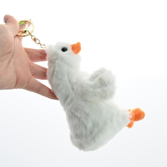 Yousheng Squeaky Duck Keychain with Hanging Buckle Stuffed Animal Toy Plushie Doll Key Ring Holder Handbag Backpack Decoration Birthday Gift