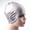 Cuffia da nuoto grande in silicone con protezione per le orecchie 3D, cuffia da bagno antiscivolo e impermeabile per donne e uomini, capelli lunghi/corti