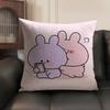 Asamimichaan Asleep Asamimi Cushion Cover Natural Linen Organic Fabric DoubleSided Printing Sofa Home Decor Gift Pillow Case