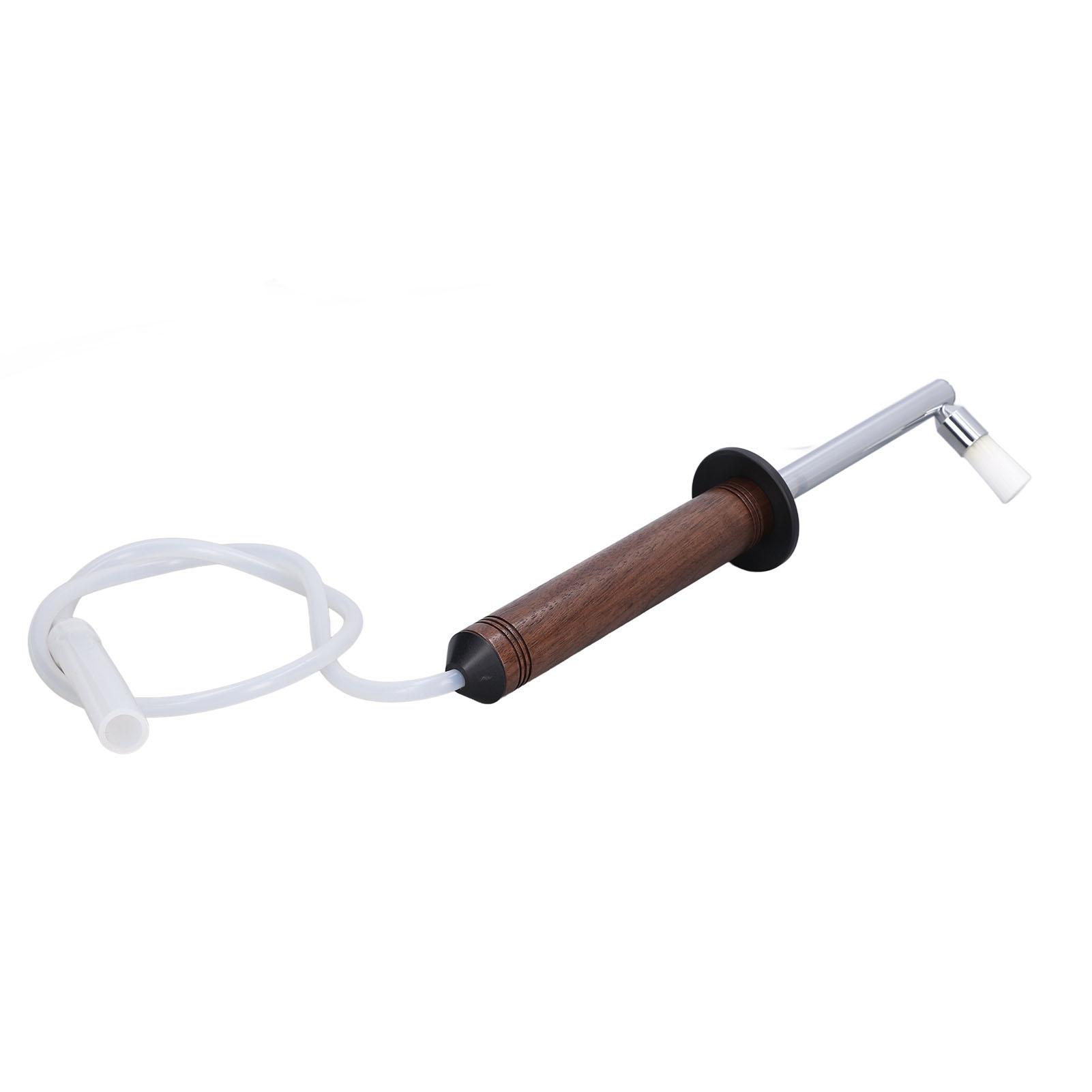 Brosse pour Machine à Café, Tête de Brosse en Nylon Résistante aux Hautes Températures Amovible Remplaçable, avec Manche en Noyer Résistant à la Chaleur et Dispositif de Blocage d'Eau,