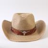 Populaire Europese en Amerikaanse klassieke stro geweven westerse cowboyhoed heren- en dames outdoor mode OL-stijl geweven tophoed