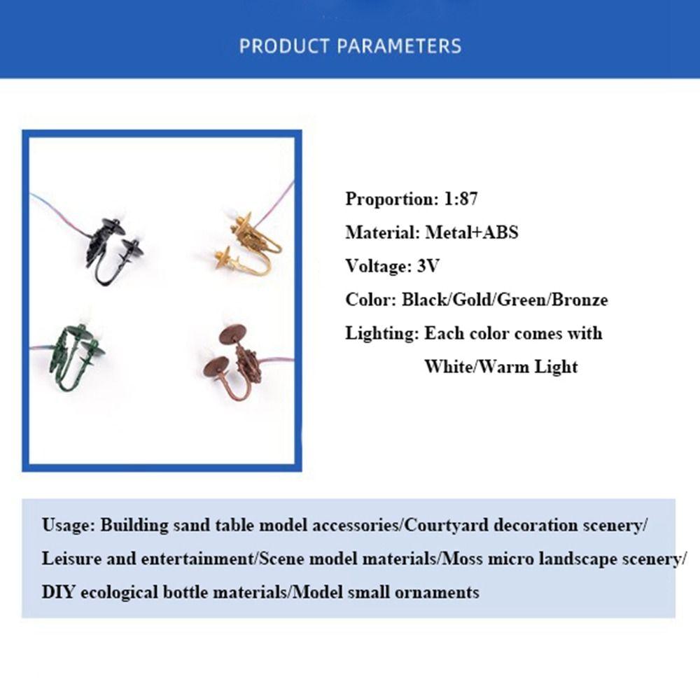 New 2.5*2.7cm Dollhouse Wall Lamp ABS Metal Material 3V White/Warm Light Model Doll House Garden Decor Sand Table Chandelier