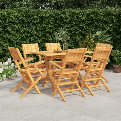 Vidaxl 7-Cz. Garden Furniture Set, Solid Teak Wood