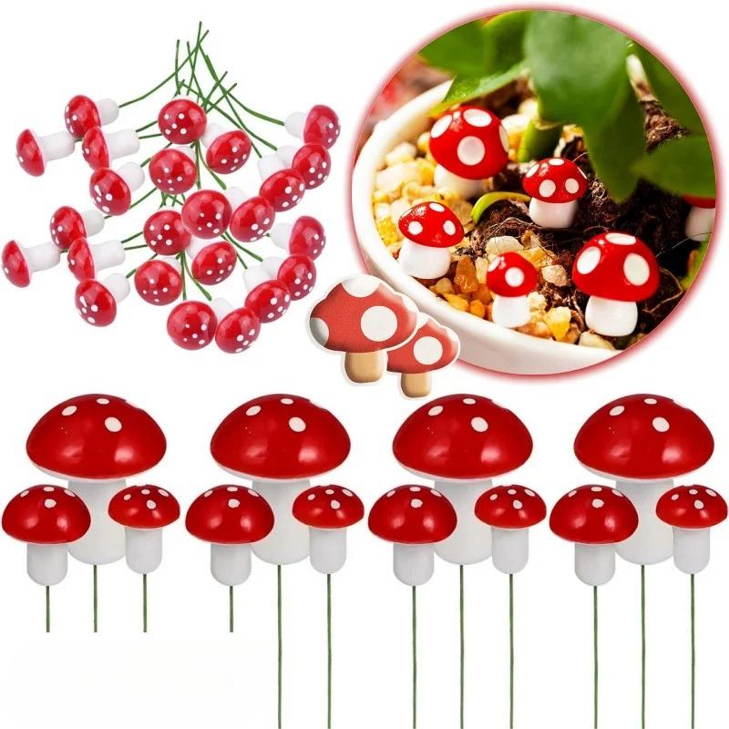 20PCS Colorful Artificial Mini Mushroom Model Fairy Garden Plant Action Figure Craft Decor for DIY Micro Decorations Supplies