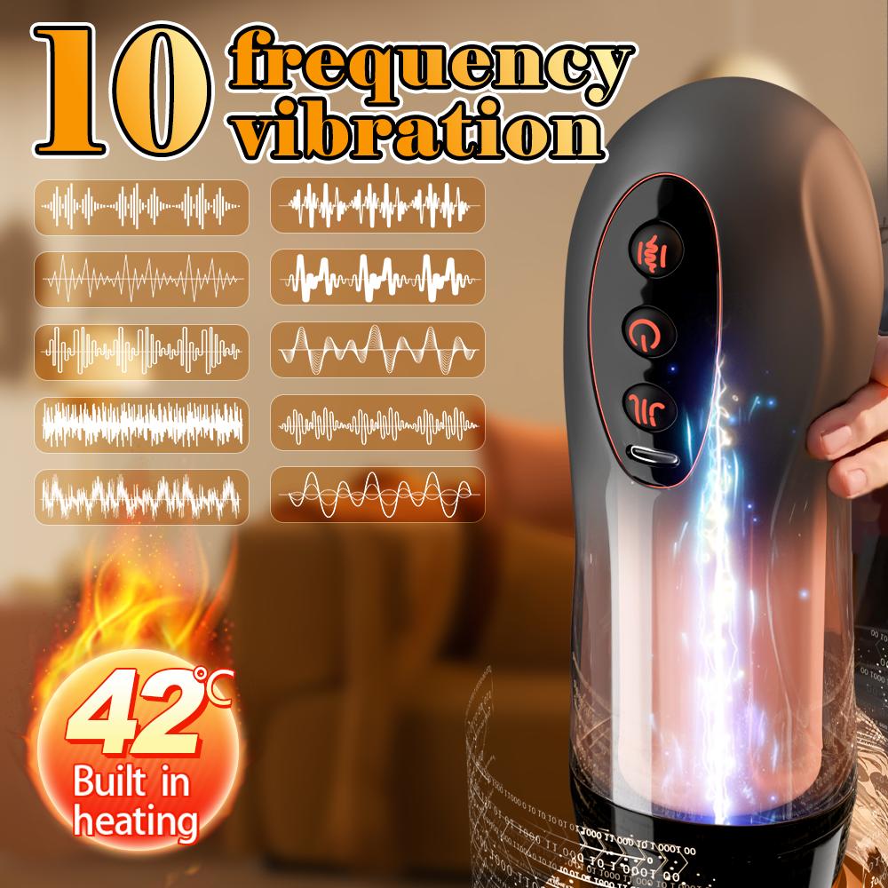 Men Masturbation Cup Suction Mount Pocket Pussy Sexy Voice Penis Trainer Heating Masturbator Sex Toy