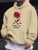Dripping Red Rose Petal Falling Letter Print Front Hoodie Dark Aesthetic Hip Hop Sport Loose Casual Street Sweatshirt