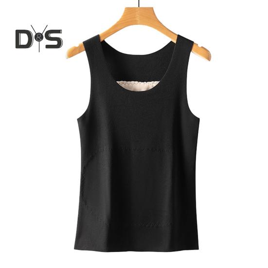 Dámská termo vesta bezešvé plyšové tílko s vyhřívanou nášivkou na břiše a zádech podzim zima sametové tílko bez rukávů do ložnice domů