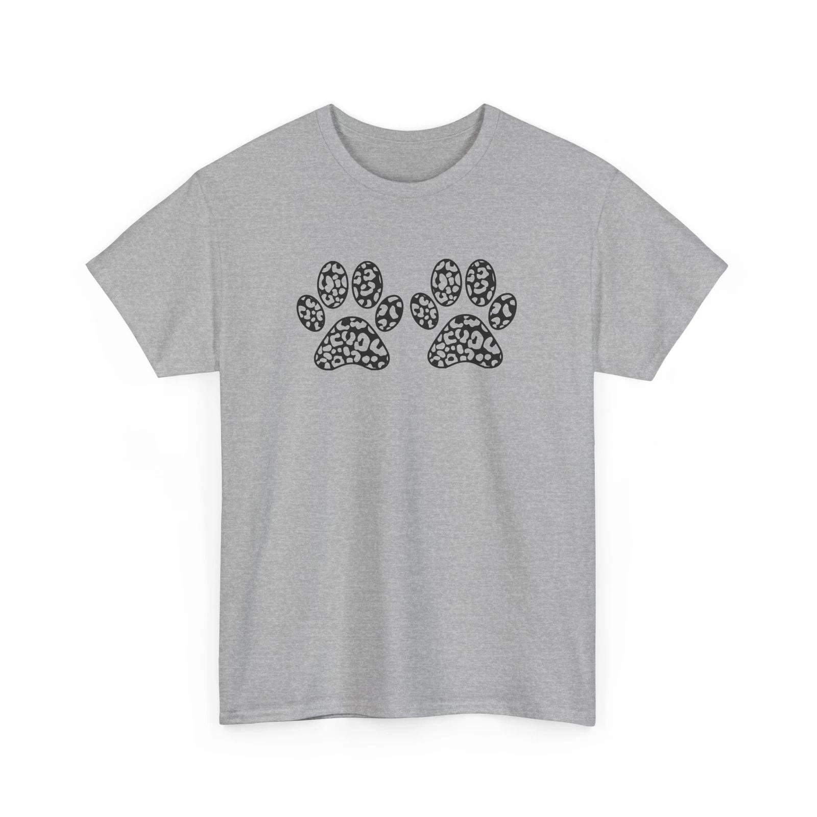 

Dog Sleeve Black Leopard T-Shirt – Funny Dog Lover Paw Print Graphic Tee S