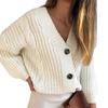 Cardigan Women Sweater Button V Neck Loose Autumn Winters Twist Button Cord Cardigan Sweaters Women Fashion