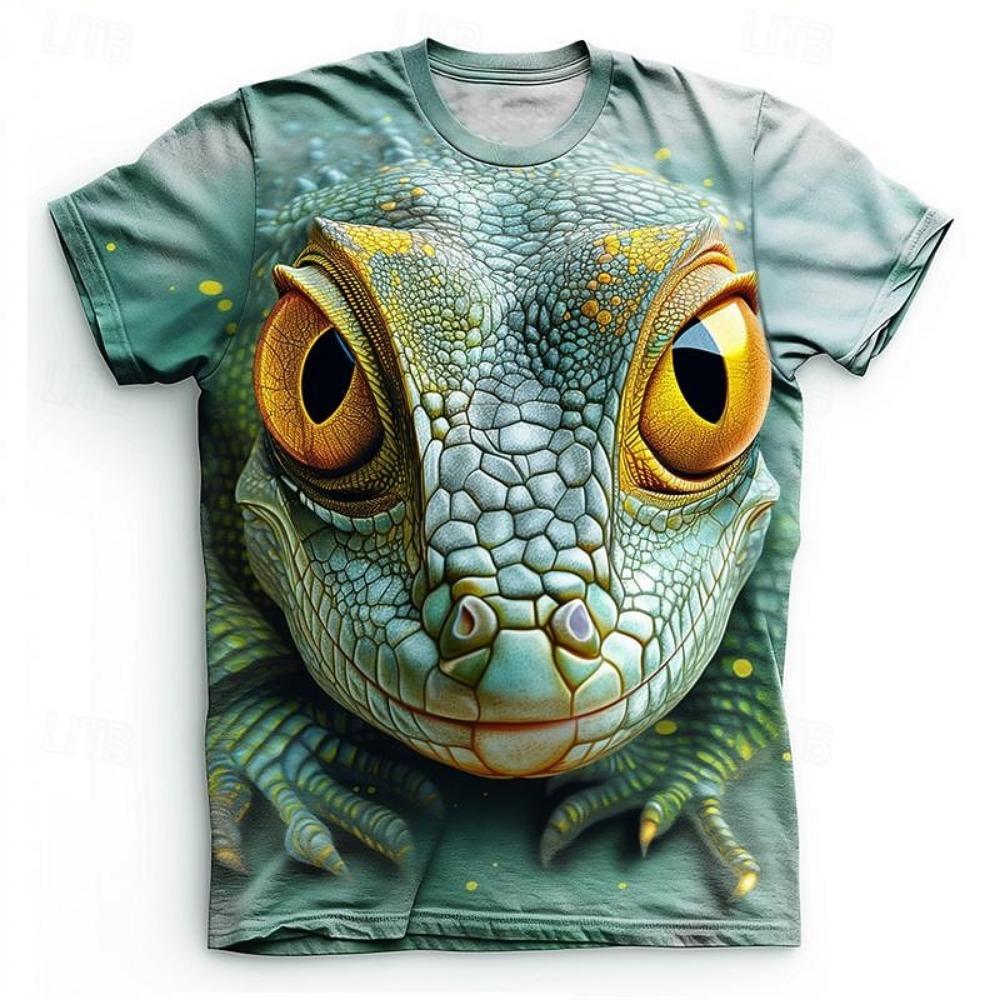 Men's Animal Horse T Shirt Short Sleeve T shirt 3D Print Crew Neck Shirt Funny Casual Daily Street Blue White Khaki Summer Spring Clothing