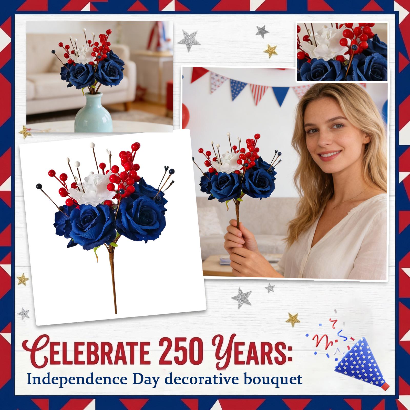 

American Independence Day Cuttings, Decorative Rose And Berry Cuttings One Size