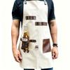 Custom Logo PU Leather Apron: Waterproof, Oil-Proof Cover for BBQ, Baking, & Work